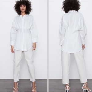 Zara Poplin Corset Waist Shirt